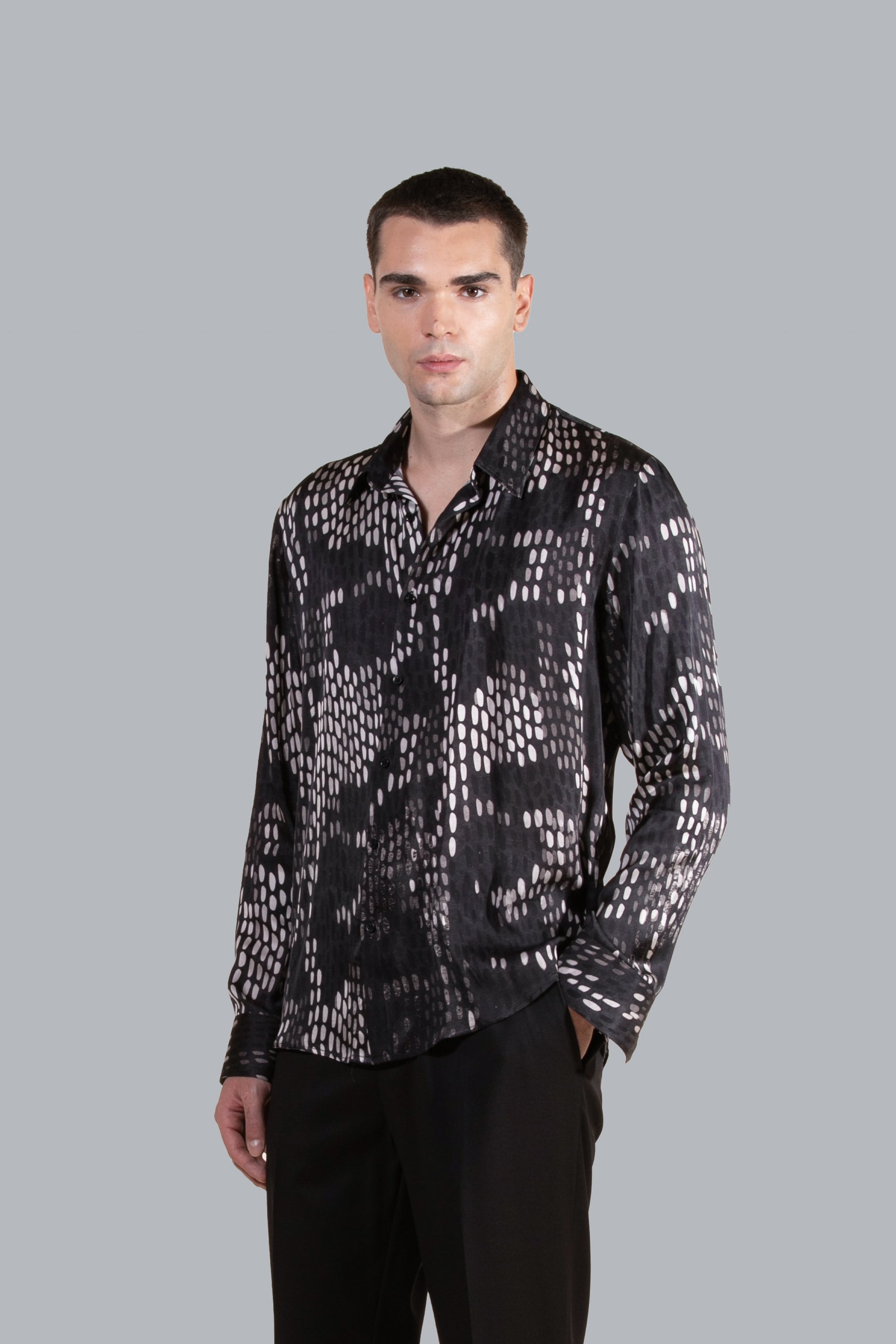 CAMICIA IN VISCOSA FANTASIA POIS ASTRATTA I’M BRIAN CA3107