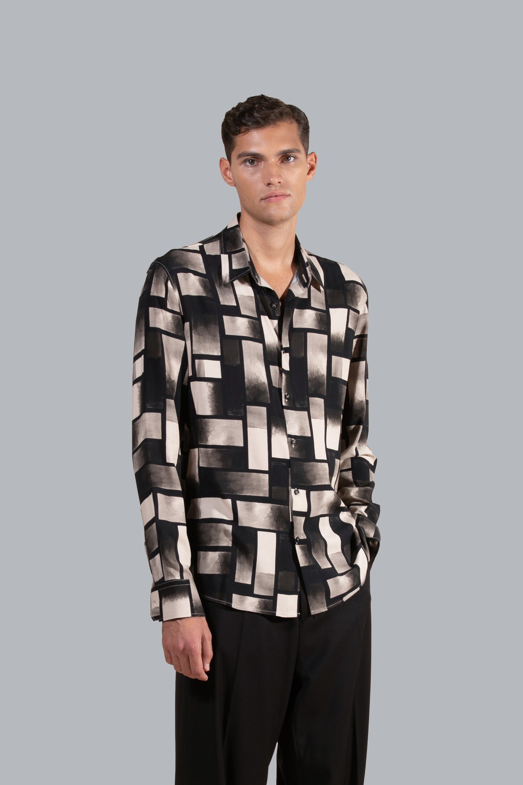 CAMICIA FANTASIA GEOMETRICA SFUMATA I’M BRIAN CA3206