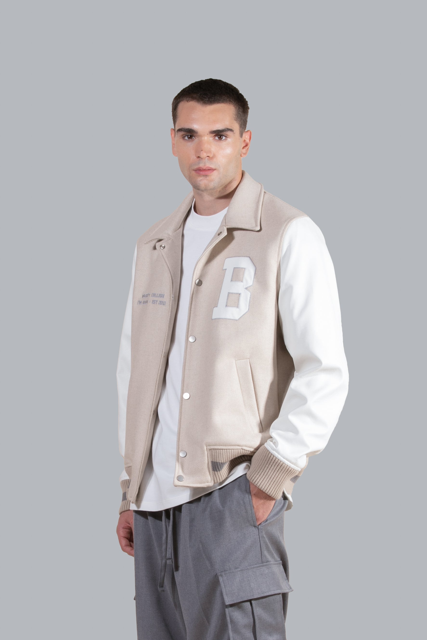 BOMBER VARSITY IN MISTO LANA CON PATCH I’M BRIAN GIU3039