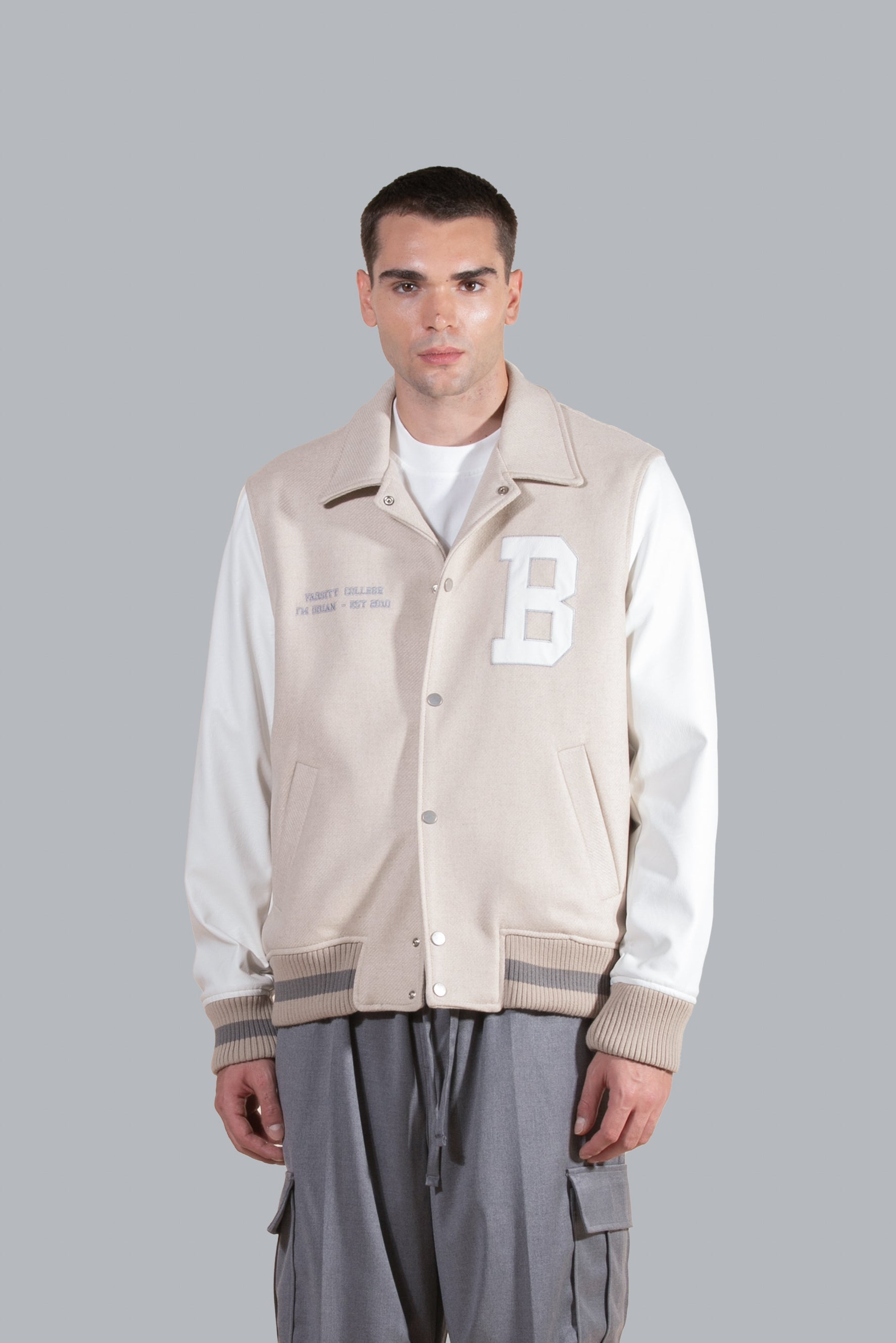 BOMBER VARSITY IN MISTO LANA CON PATCH I’M BRIAN GIU3039