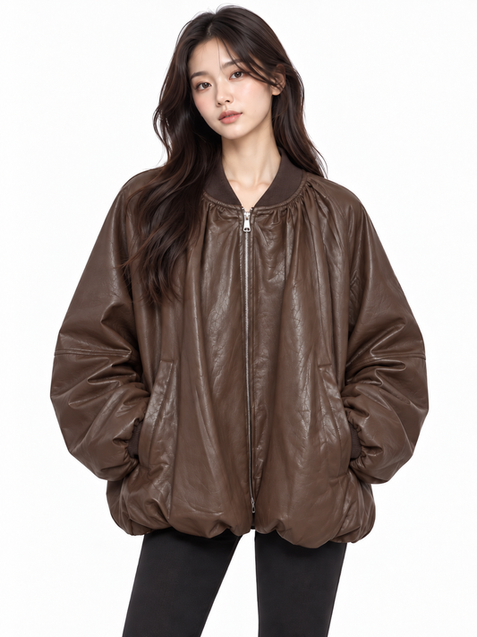 GIACCA IN PELLE CON ZIP NUALY I26NSO22126