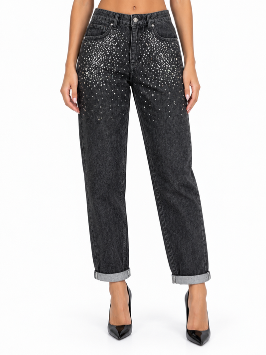 JEANS CON STRASS NUALY I26NFT12107